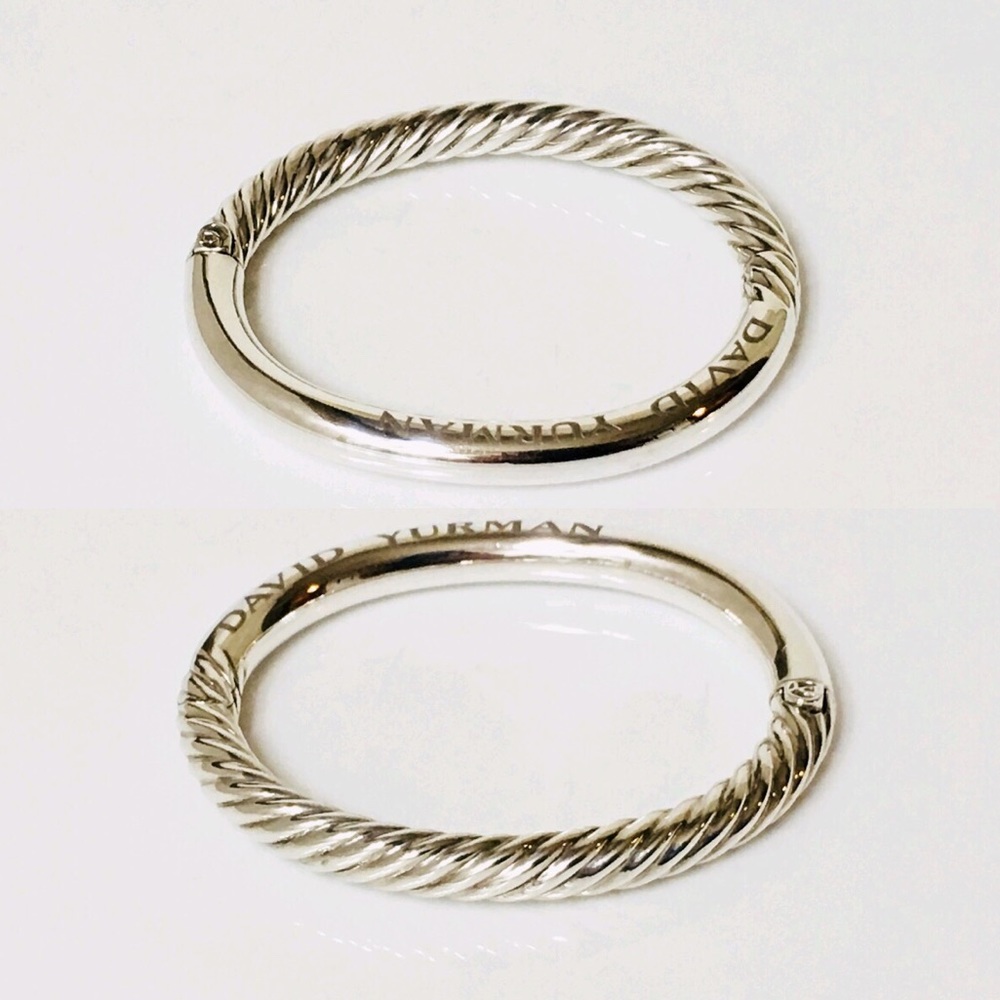 David Yurman Smooth & Classic Cable Hinged Bangle - Picture 2 of 6